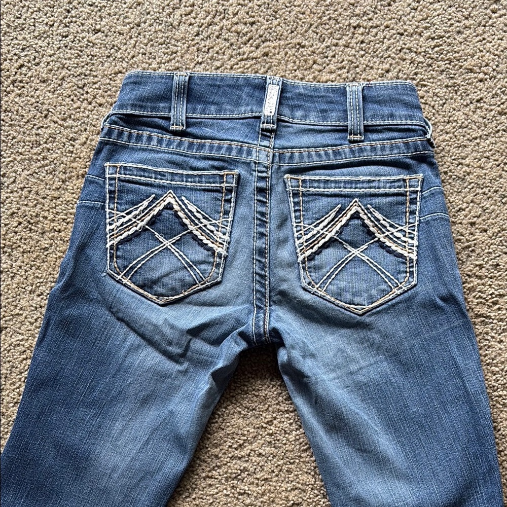Ariat Blue Boot Cut Jeans with Decorative Stitching